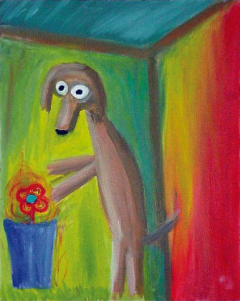 ditopassos_capitu Num amigo oculto pedi de presente um tela branca e tintas. Virou essa tela ai.