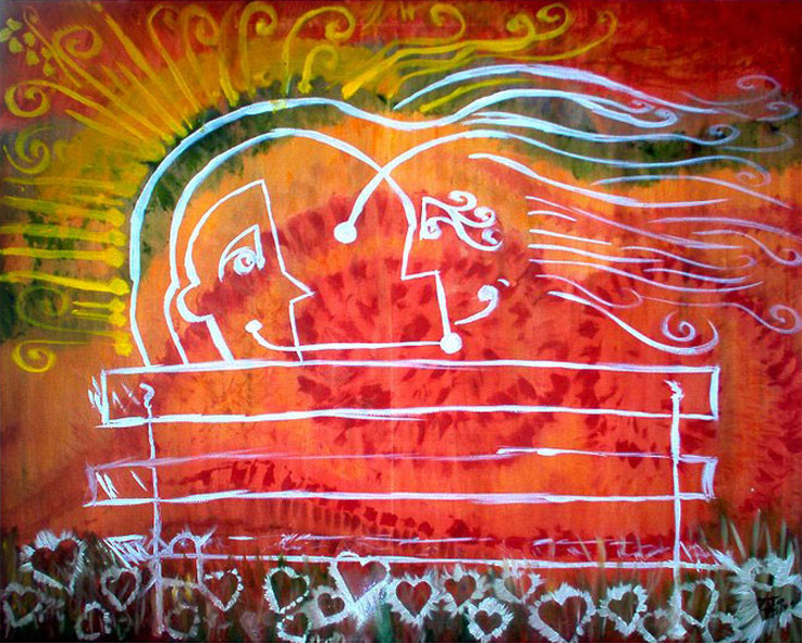 Namorados é um tela que fiz num período bem bacana da minha vida.