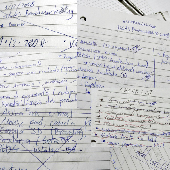 anotacoes-caderno-dito-eletrocell-com Anotações do meu caderno fritando os pensamentos para desenvolver o projeto.